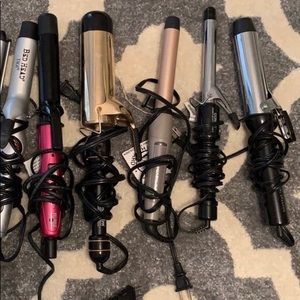 Lot of 5 curling irons including Hot tools